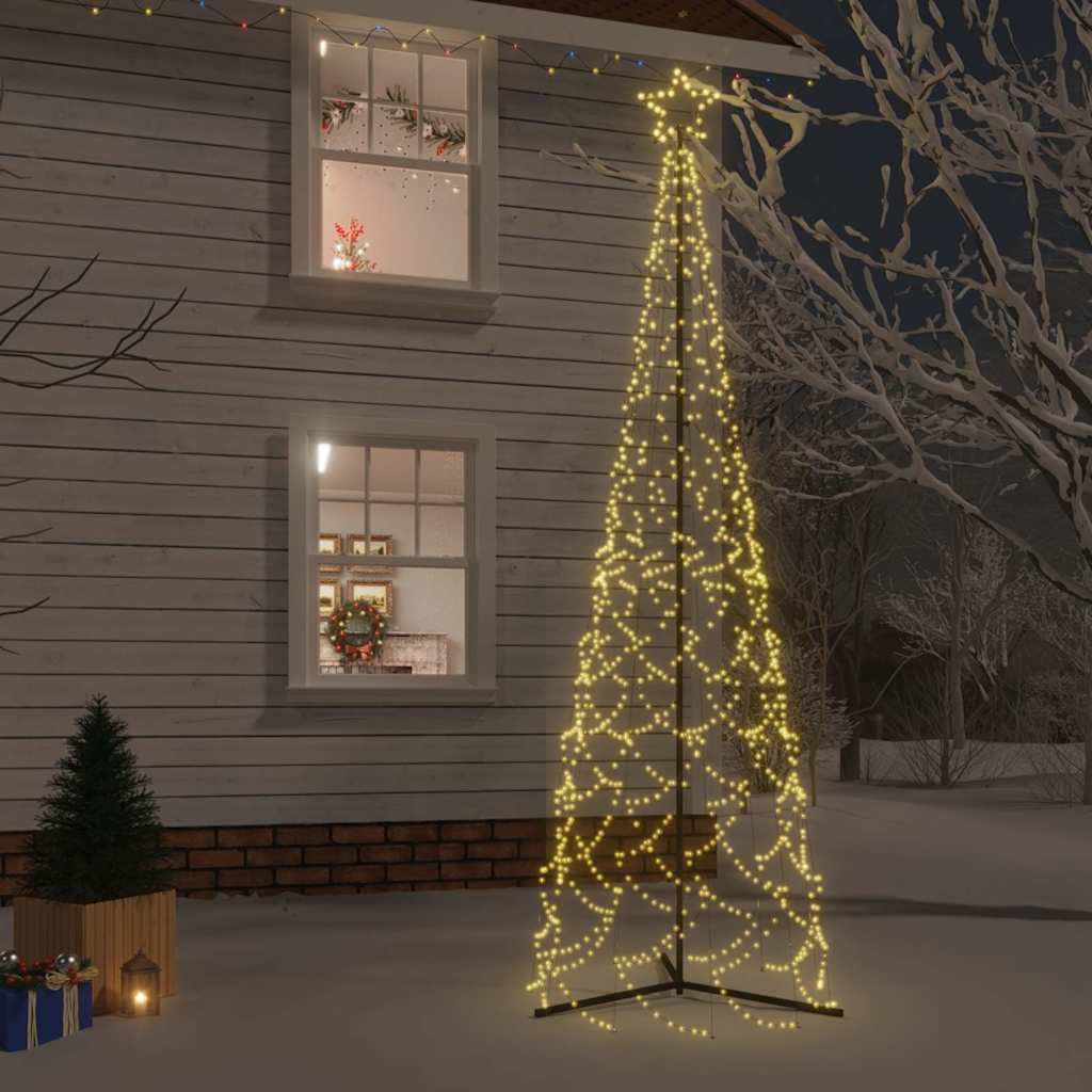 Vidaxl kerstkegelboom warmwit 500 led's 100x300 cm