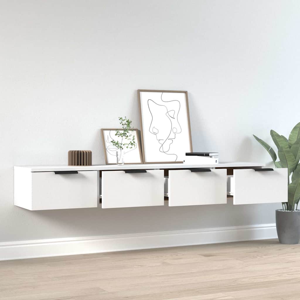 Vidaxl wandkasten 2 st 68x30x20 cm bewerkt hout wit