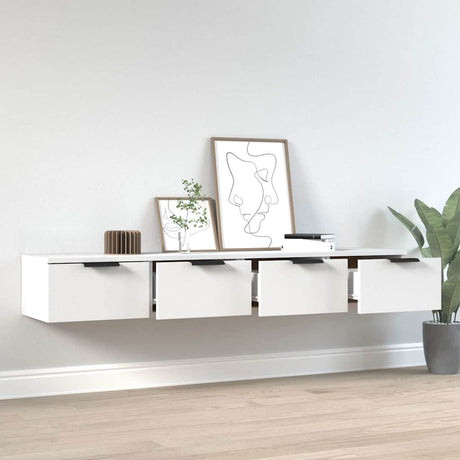 Vidaxl wandkasten 2 st 68x30x20 cm bewerkt hout wit