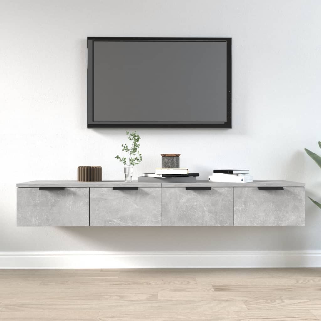Vidaxl wandkasten 2 st 68x30x20 cm bewerkt hout betongrijs