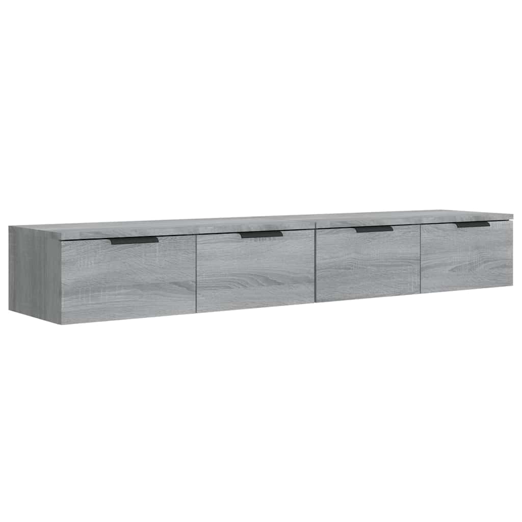 Vidaxl wandkasten 2 st 68x30x20 cm bewerkt hout grijs sonoma eiken