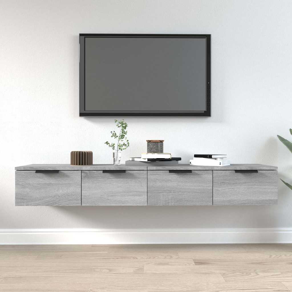 Vidaxl wandkasten 2 st 68x30x20 cm bewerkt hout grijs sonoma eiken