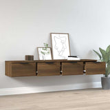 Vidaxl wandkasten 2 st 68x30x20 cm bewerkt hout bruin eikenkleur