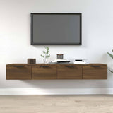 Vidaxl wandkasten 2 st 68x30x20 cm bewerkt hout bruin eikenkleur
