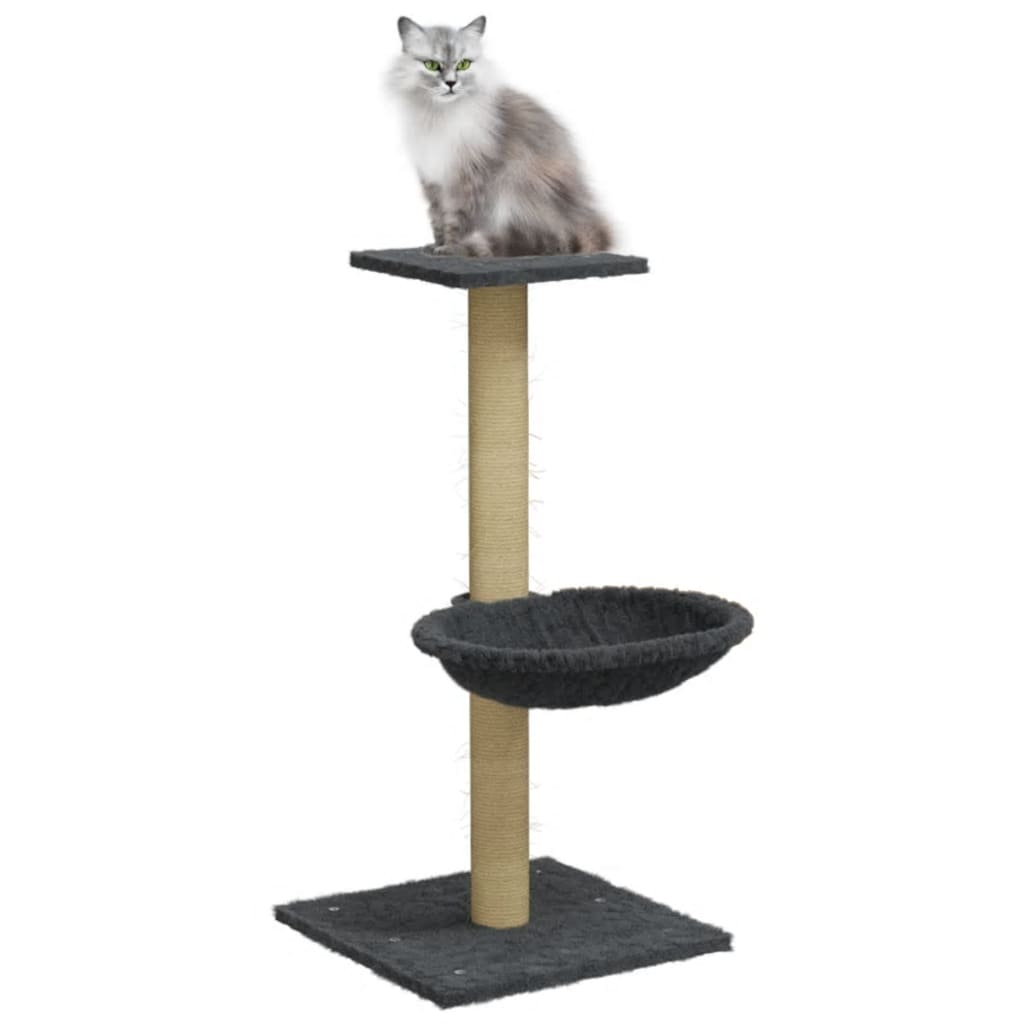 Muebles de gato de Vidaxl con rasguño de sisal después de 74 cm de gris oscuro