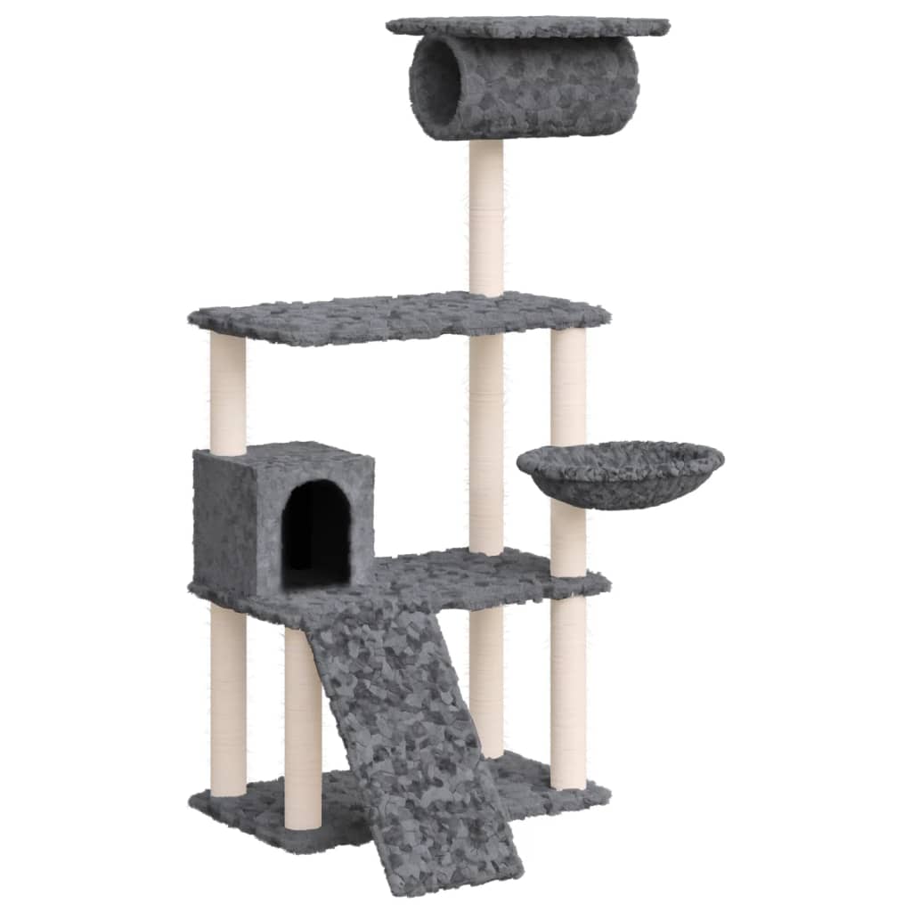 Vidaxl Cat Furniture con graffi di sisal 131 cm grigio scuro