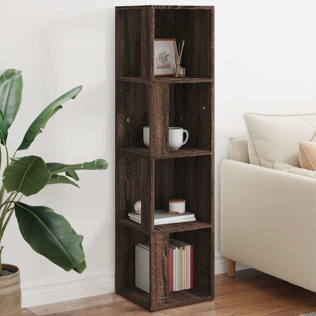 Vidaxl hoekkast 33x33x132 cm bewerkt hout bruin eikenkleur