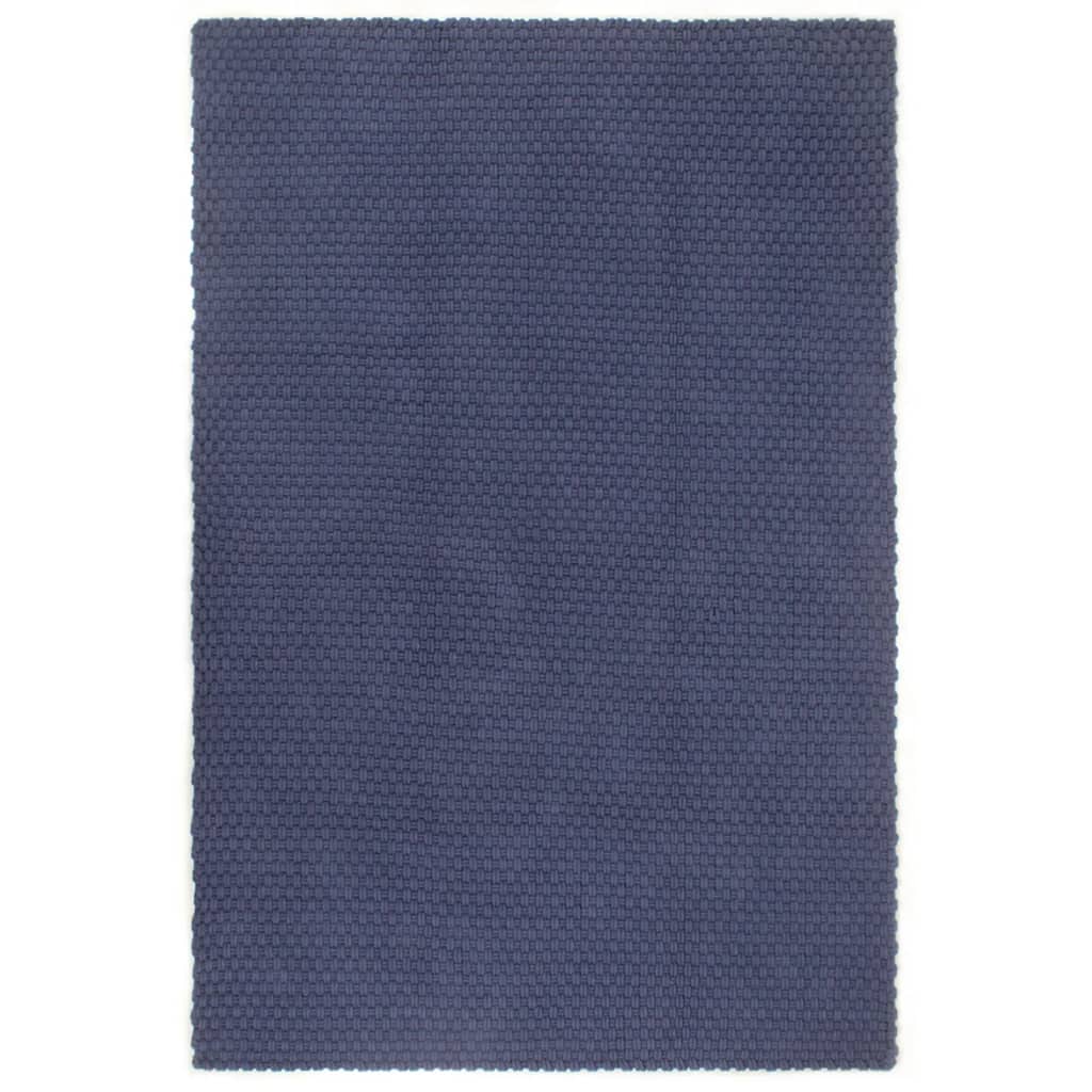 Vidaxl rektangulær 180x250 cm bomulds Navy Blue Blue