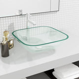 Vidaxl Washbasin 42x42x14 cm glass transparent