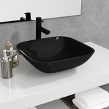 Vidaxl Washbasin 42x42x14 cm glass black