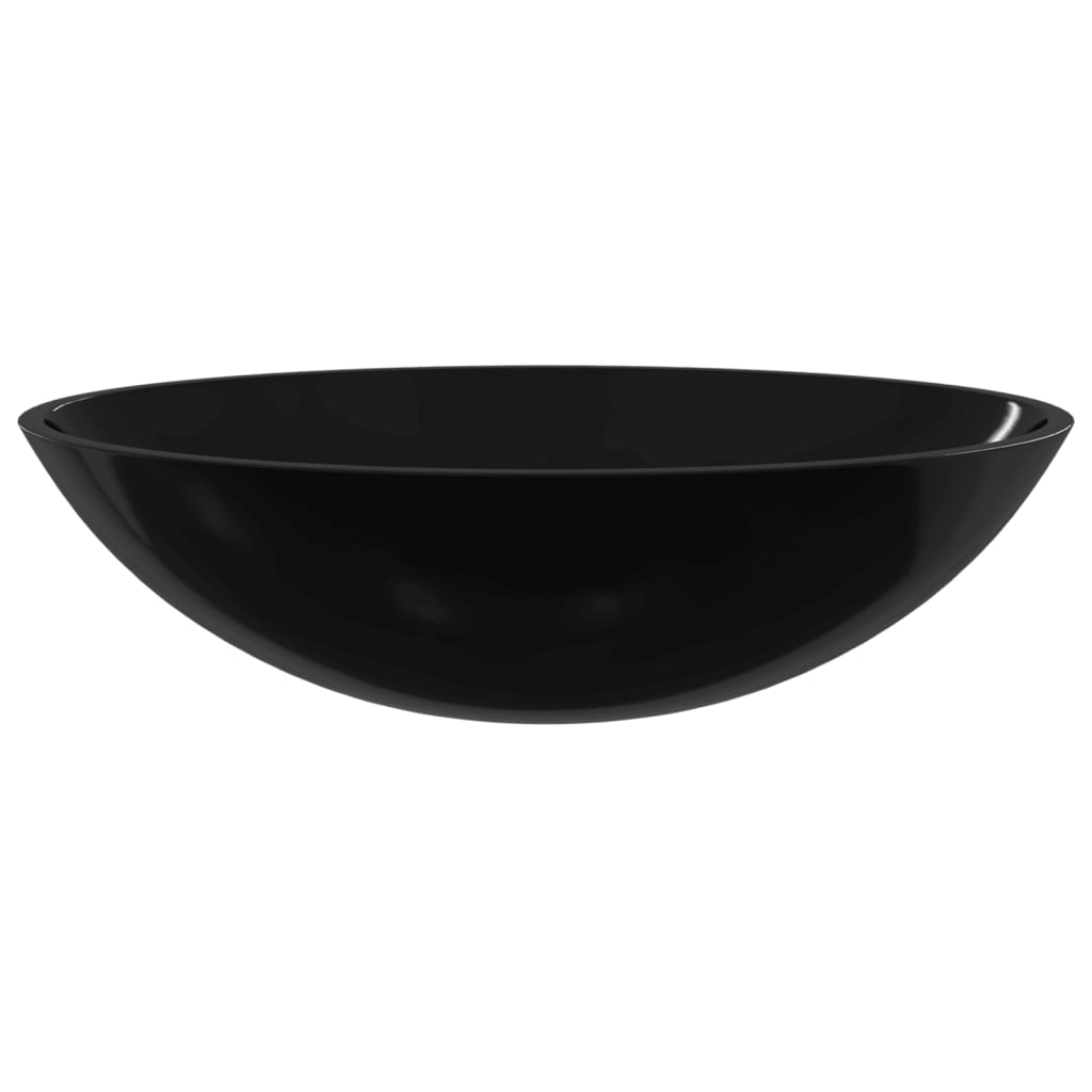 Vidaxl Washbasin 50x37x14 cm glass black