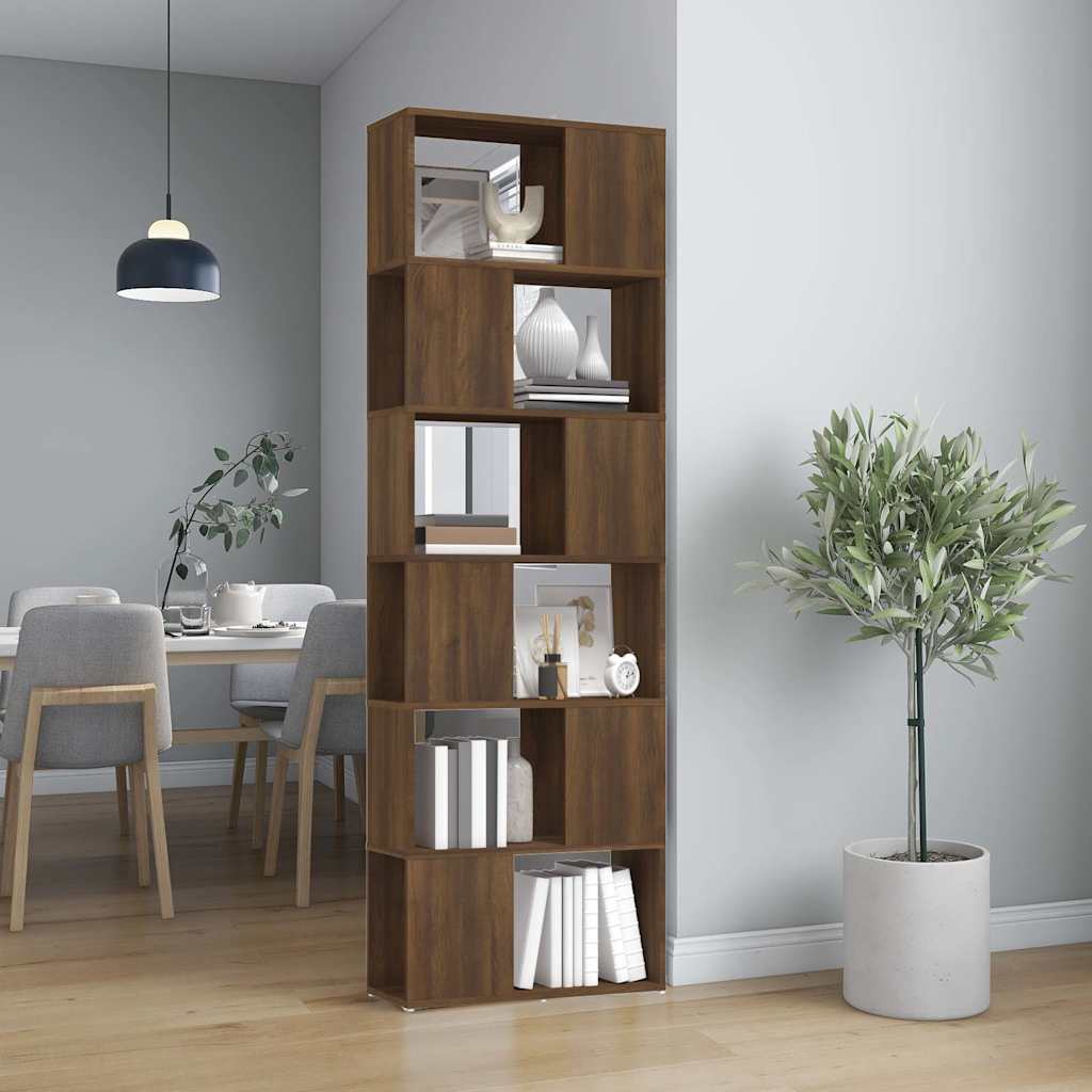 Vidaxl boekenkast kamerscherm 60x24x186 cm bruin eikenkleur