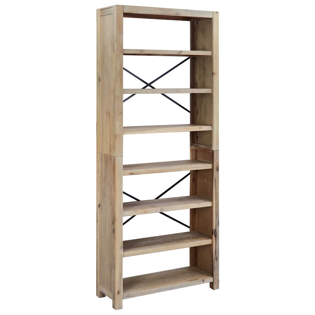 Vidaxl boekenkast met 7 schappen 80x30x200 cm massief acaciahout
