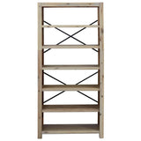 Vidaxl boekenkast met 6 schappen 80x30x170 cm massief acaciahout