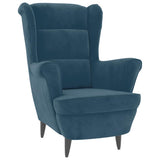 Vidaxl fauteuil met voetenbank fluweel blauw