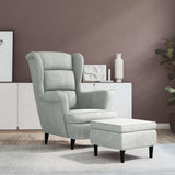 Vidaxl fauteuil met voetenbank fluweel lichtgrijs