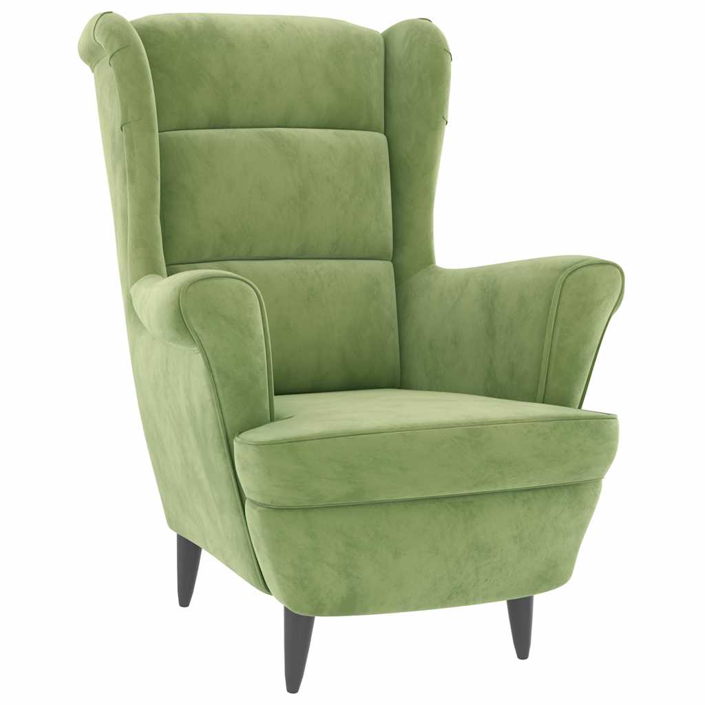 Vidaxl fauteuil met voetenbank fluweel lichtgroen