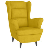 Vidaxl fauteuil met voetenbank fluweel mosterdgeel