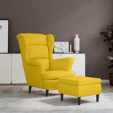 Vidaxl fauteuil met voetenbank fluweel mosterdgeel