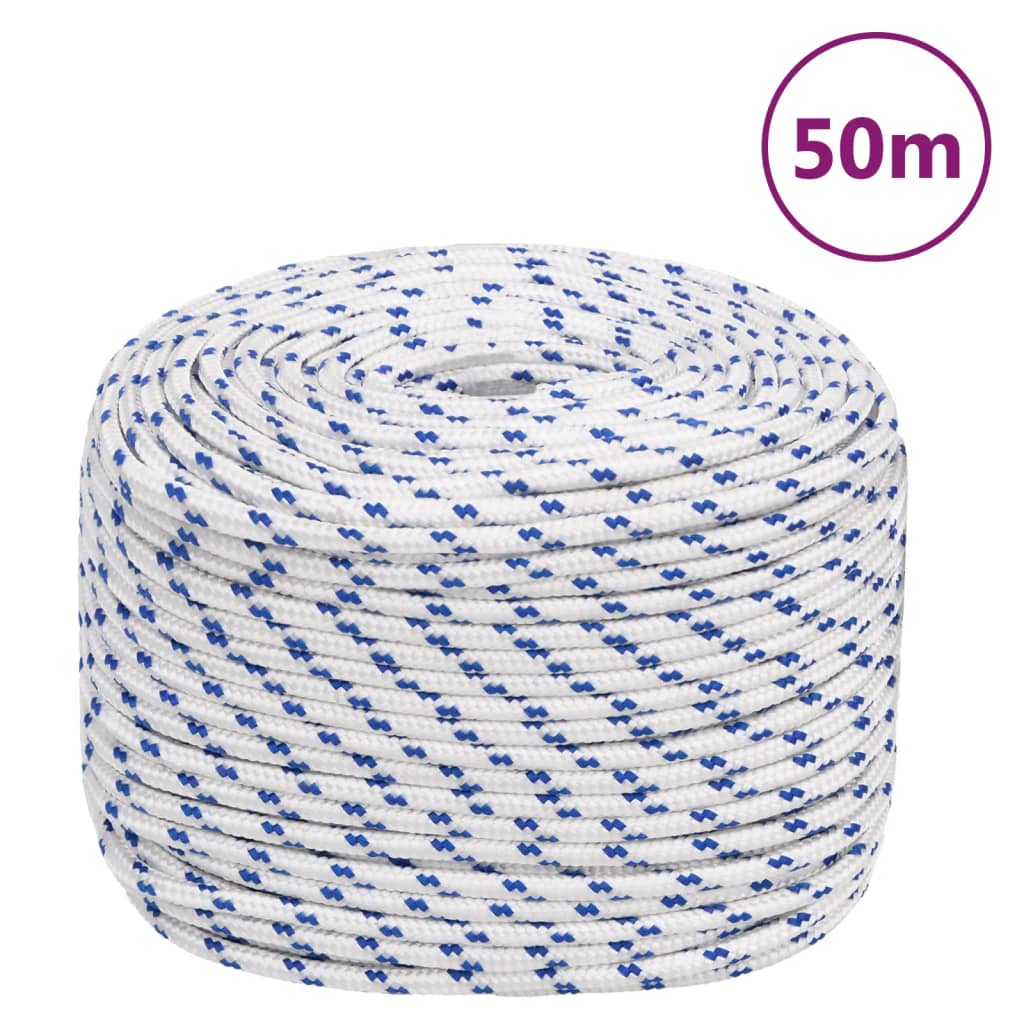 VIDAXL -Kofferchen -Seil 6 mm 50 m Polypropylenweiß