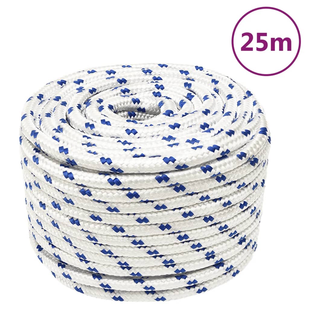 Corde à démarrage Vidaxl 14 mm 25 m de polypropylène blanc