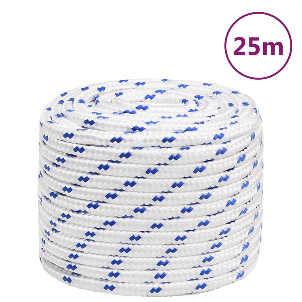 Corde à démarrage Vidaxl 16 mm 25 m de polypropylène blanc