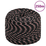 Vidaxl boot touw 8 mm 250 m polypropyleen zwart