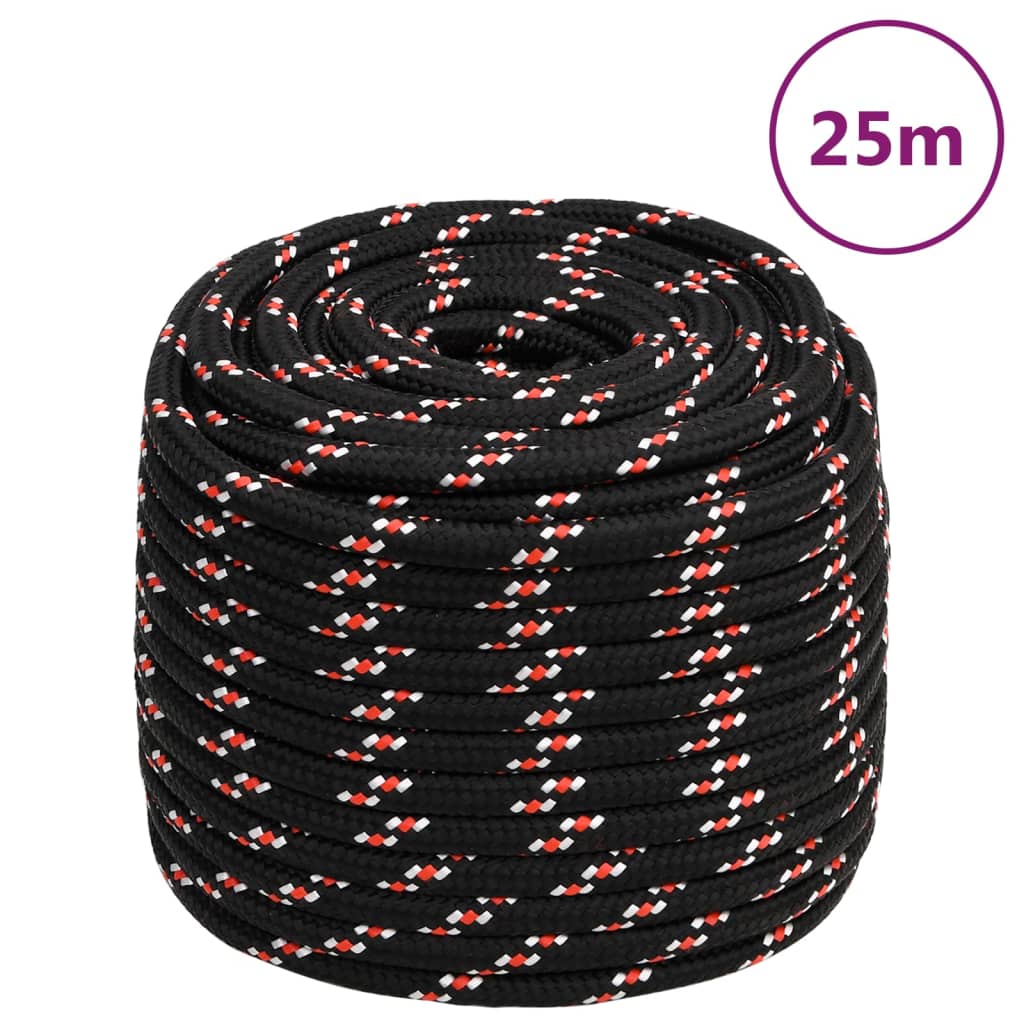 Vidaxl Boot Rope 16 mm 25 m Polypropylen schwaarz