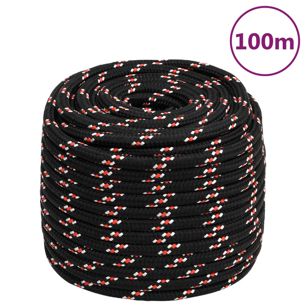 Vidaxl Boot Rope 16 mm 100 m Polypropylen schwaarz