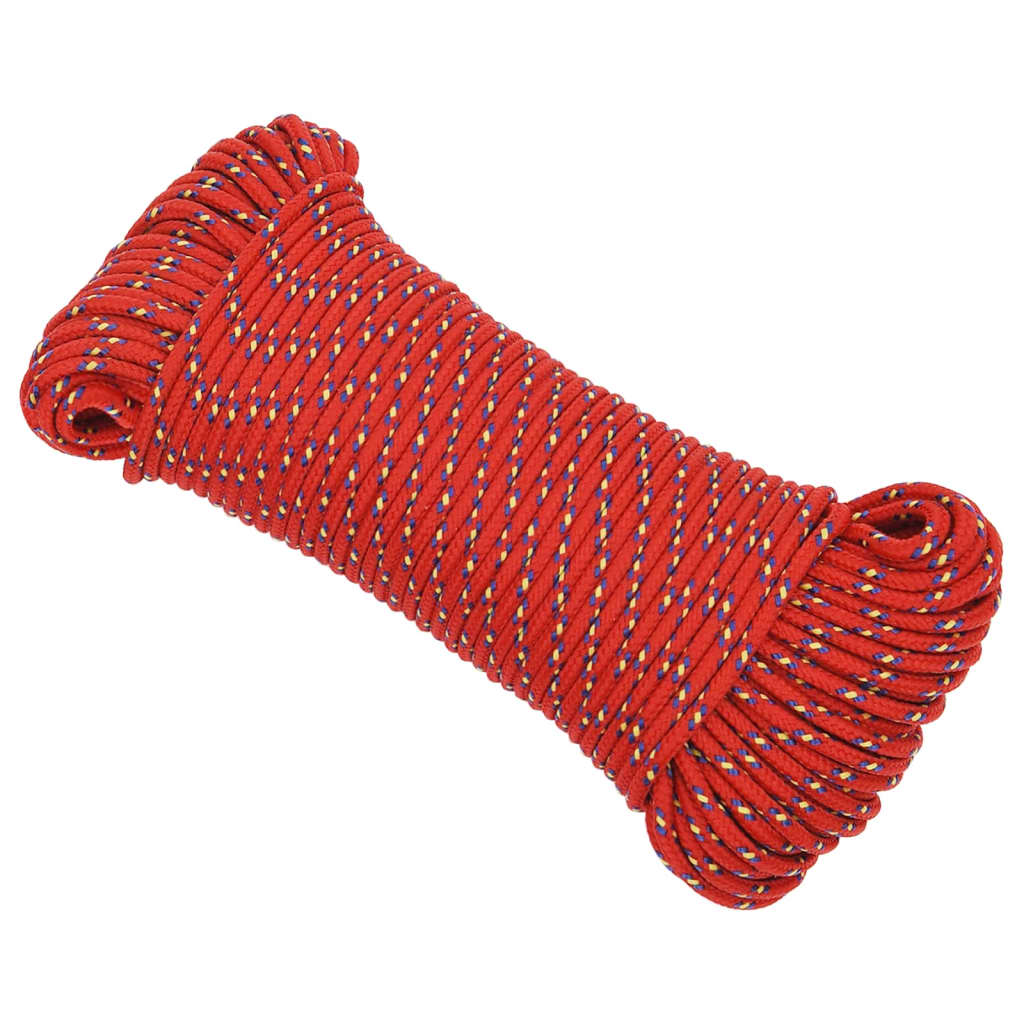 Vidaxl boottouw 3 mm 25 m polypropyleen rood