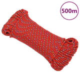 Vidaxl boottouw 3 mm 500 m polypropeen rood