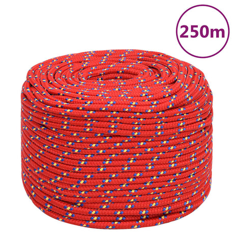 Vidaxl boottouw 8 mm 250 m polypropyleen rood