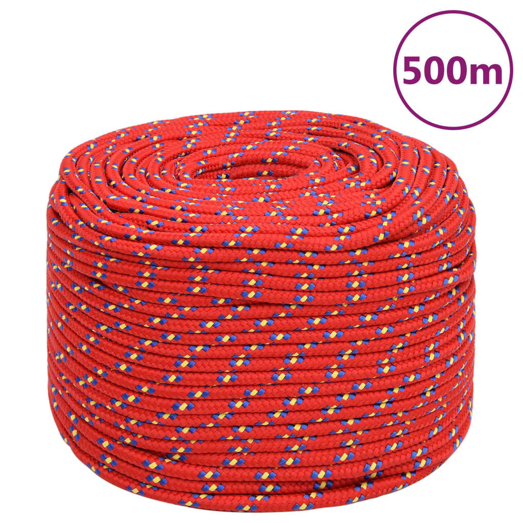 Vidaxl boottouw 10 mm 500 m polypropyleen rood