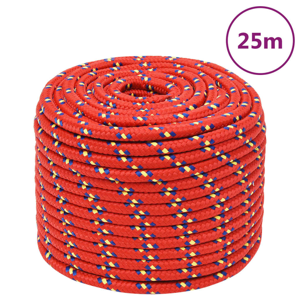 Vidaxl Boat Rope 12 mm 25 m polypropylenrød