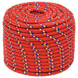 Vidaxl boottouw 12 mm 25 m polypropyleen rood