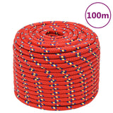 Vidaxl boottouw 12 mm 100 m polypropyleen rood