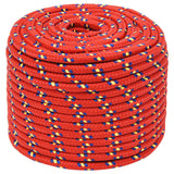 Vidaxl boottouw 12 mm 100 m polypropyleen rood