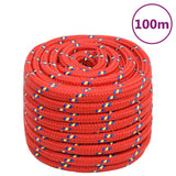 Vidaxl boottouw 20 mm 100 m polypropyleen rood