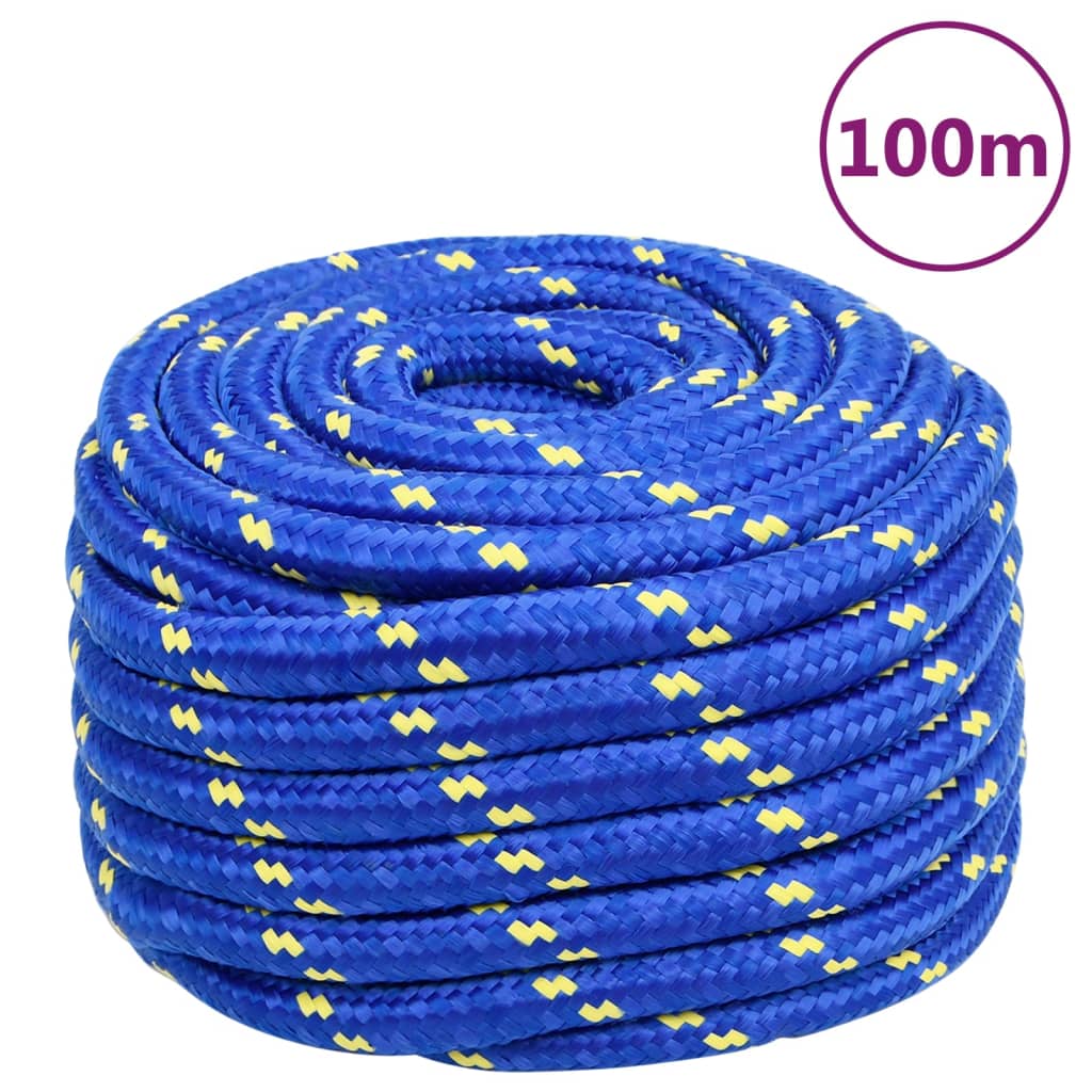 Corde à bateau vidaxl 20 mm 100 m en bleu polypropène