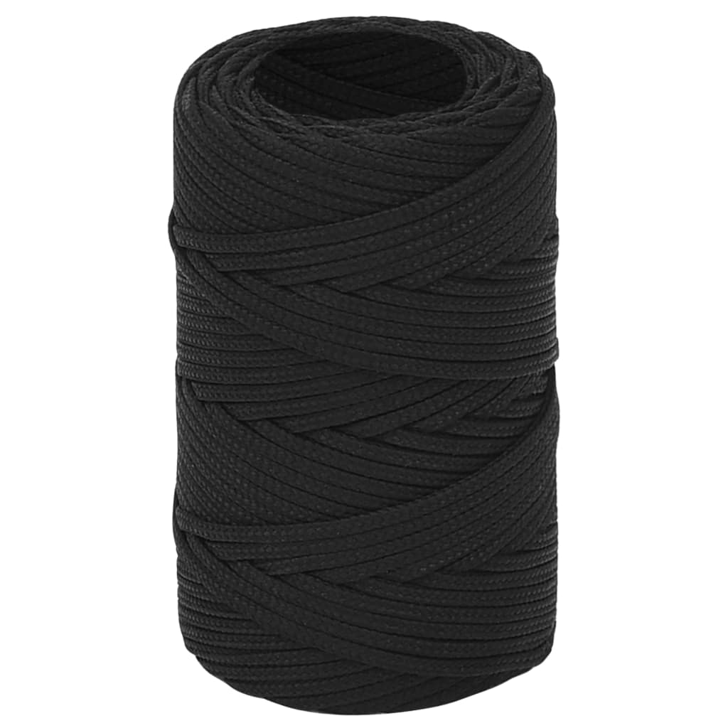 Vidaxl Boot Rope 2 mm 25 m Polroprope schwaarz