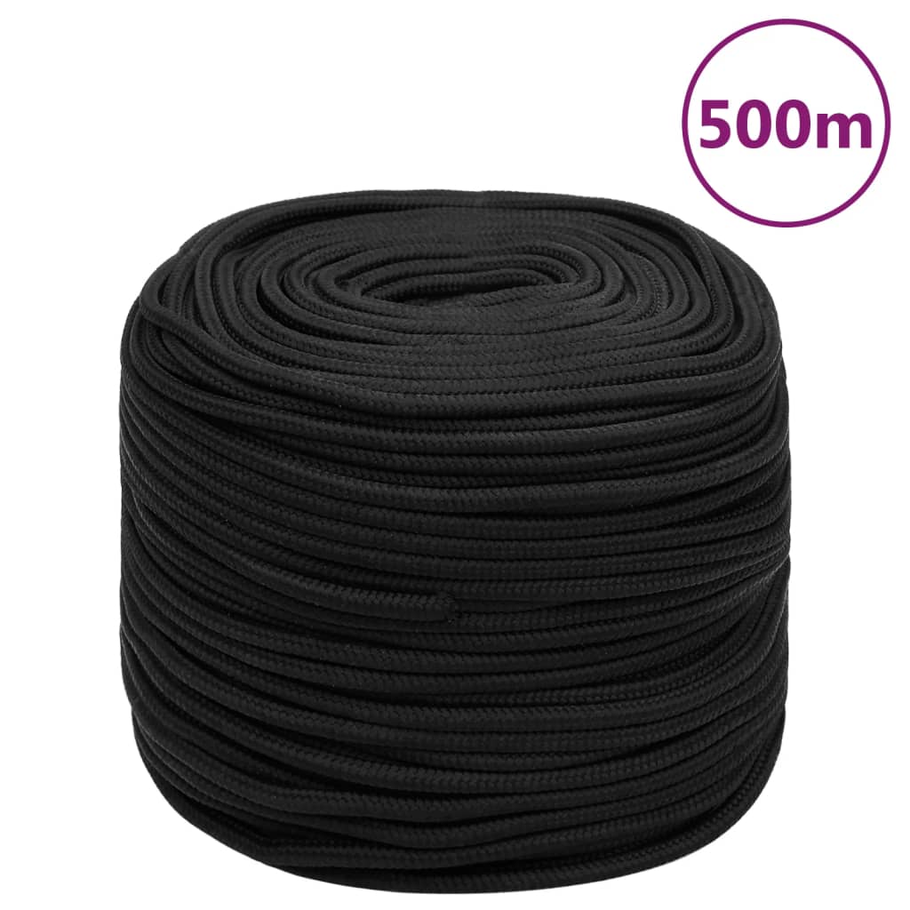 Corde à bateau vidaxl 6 mm 500 m de polypropène noir