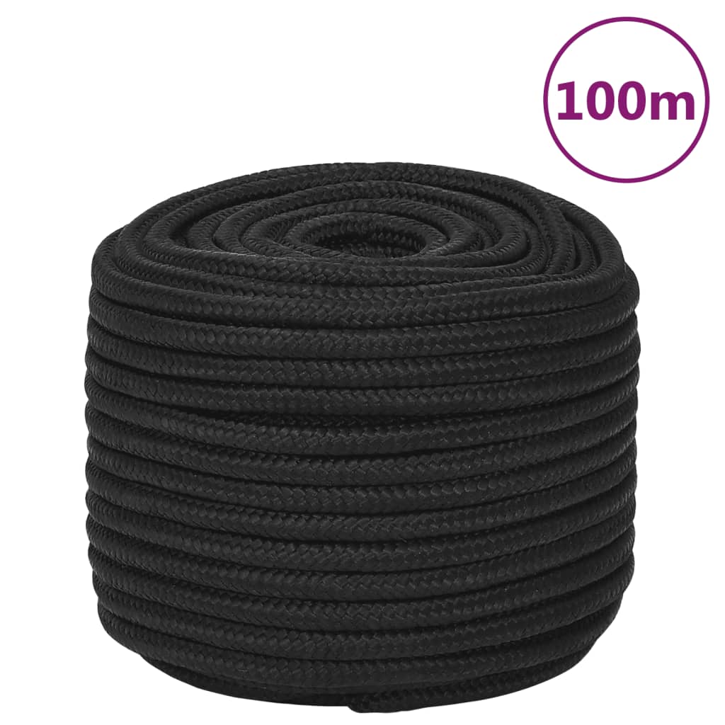 Vidaxl Boat Rope 12 mm 100 m polipropen czarny