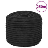 Vidaxl boottouw 14 mm 250 m polypropeen zwart