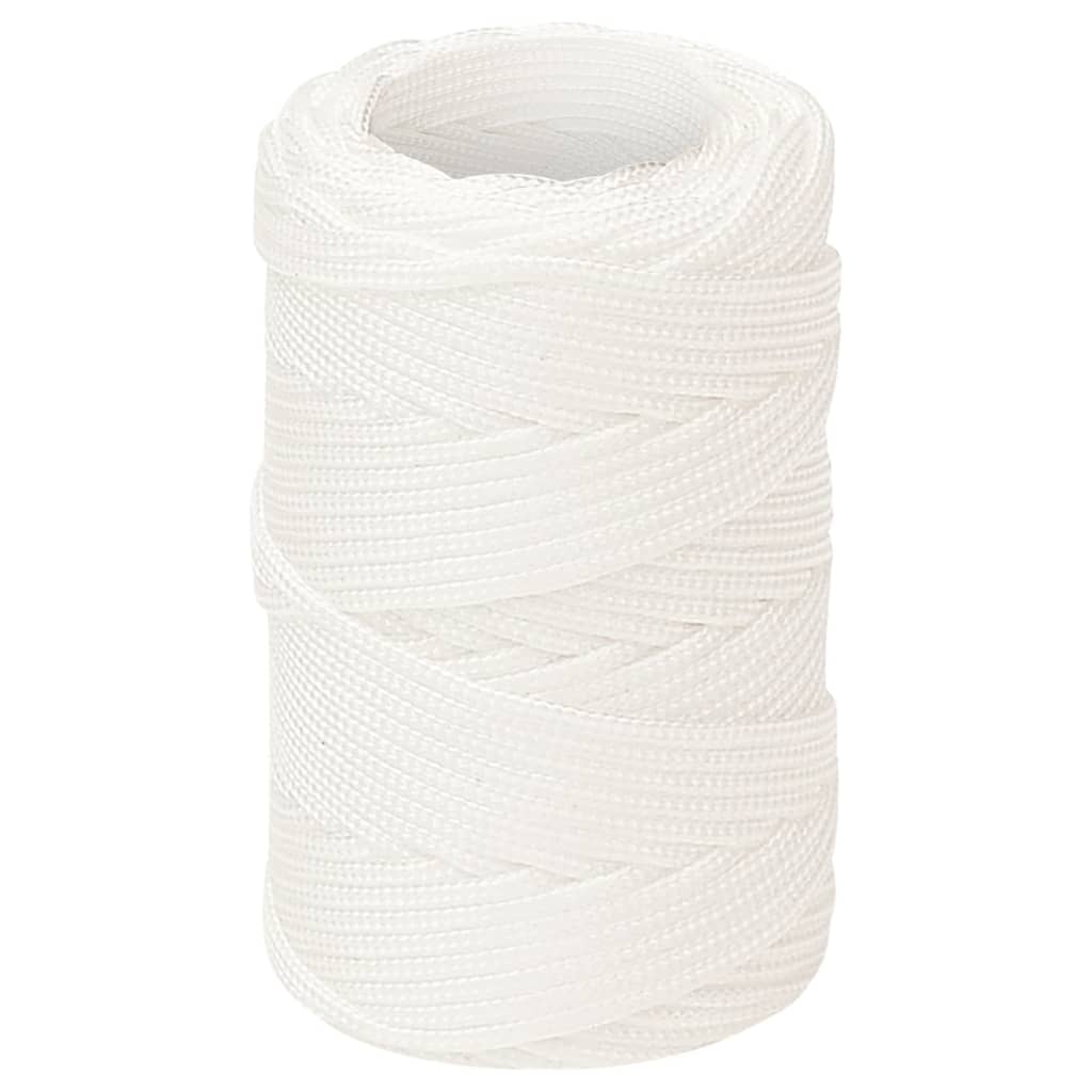 Vidaxl Boat Rope 2 mm 250 m polipropylen pełna biała biała