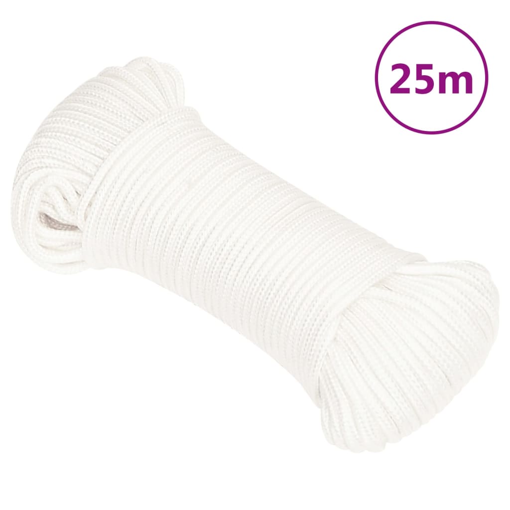 Vidaxl boottouw 3 mm 25 m polypropyleen volwit