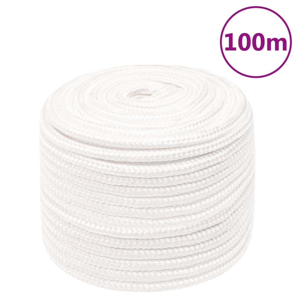 Vidaxl boottouw 12 mm 100 m polypropyleen volwit