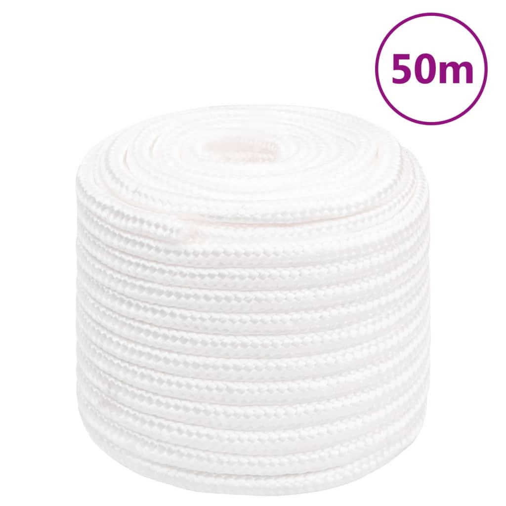 Vidaxl Boat Rope 18 mm 50 m polypropylen fuld hvid