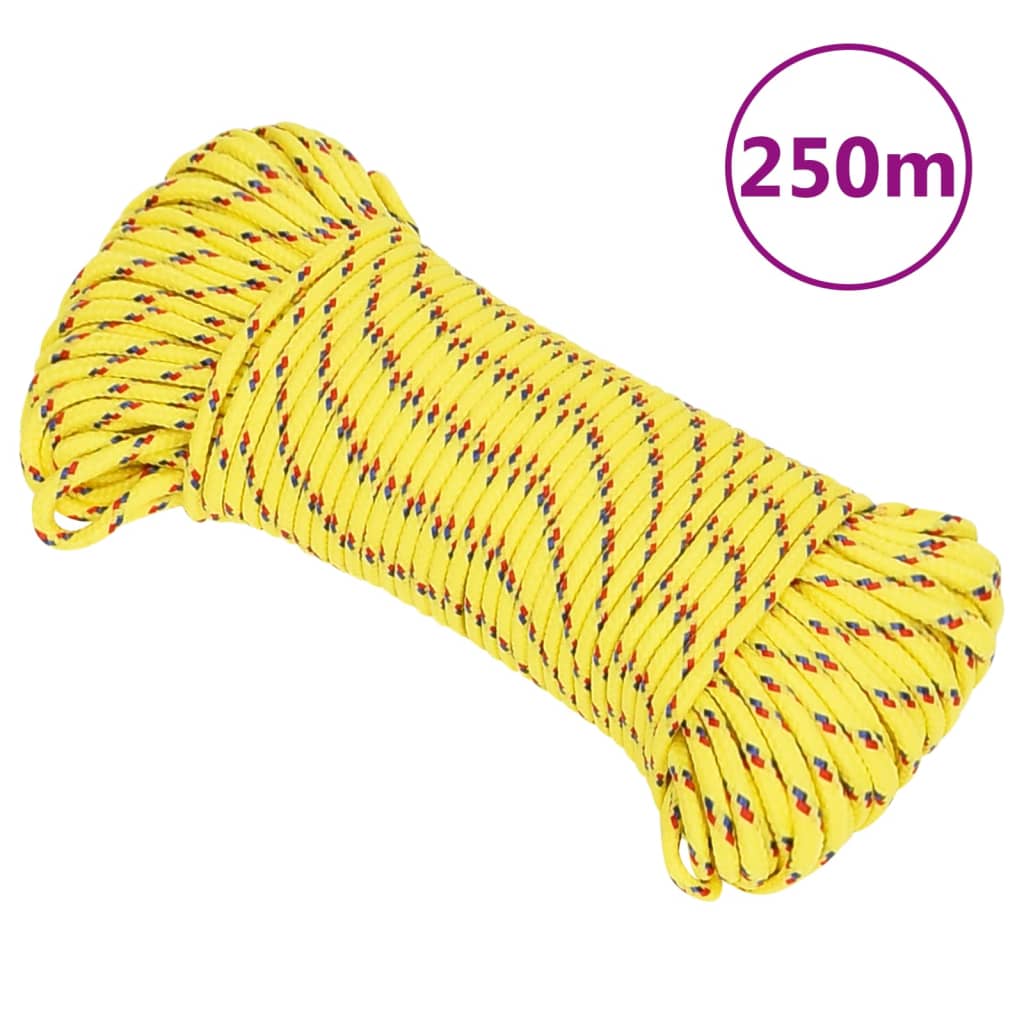 Vidaxl boot touw 3 mm 250 m polypropyleen geel