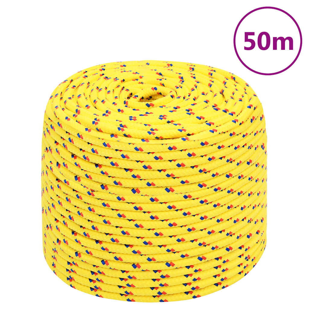 Vidaxl boottouw 8 mm 50 m polypropyleen geel