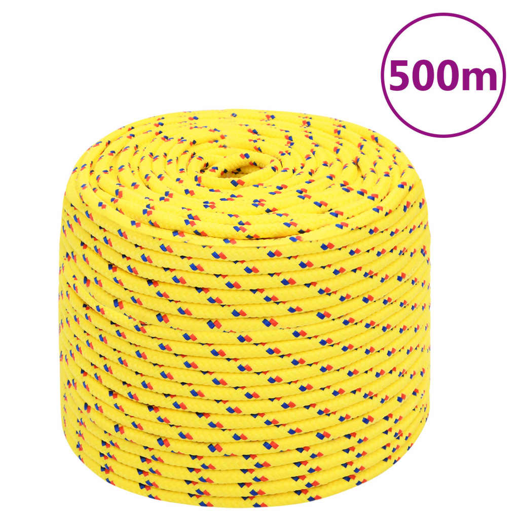 Corde de bateau vidaxl 8 mm 500 m en jaune en polypropylène